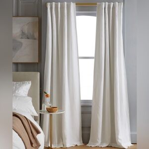 Quince  European Linen True Blackout‎ Curtain White 48x84 One Panel Single 0052